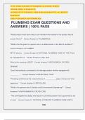 PLUMBING EXAM QUESTIONS AND ANSWERS | 100% PASS