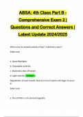 ABSA: 4th Class Part B - Comprehensive Exam 2 | Questions and Correct Answers | Latest Update 2024/2025