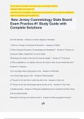 New Jersey Cosmetology State Board Exam Practice #1 Study Guide with Complete Solutions