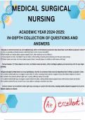 MEDICAL-SURGICAL NURSING GUIDED EXAM FOR ACADEMIC YEAR :In-Depth Collection of Questions and Answers for Graded Success of an A+