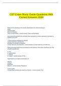   CST Exam Study Guide Questions With Correct Answers 2024