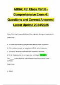 ABSA: 4th Class Part B - Comprehensive Exam 4 | Questions and Correct Answers | Latest Update 2024/2025