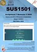 SUS1501 Assignment 7 (COMPLETE ANSWERS) Semester 2 2024