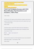 TCIC/TLETS Mobile Access with CCH Recertification Test Questions and Answers | 100% Pass