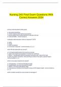   Nursing 240 Final Exam Questions With Correct Answers 2024