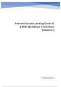 Intermediate Accounting Exam #1 || With Questions & Solutions (Rated A+)