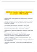  ESCO Air Conditioning Exam Questions And Answers 100% Verified.