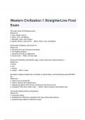 Western Civilization 1 Straighter Line Final Exam Questions and Answers 2024/2025( A+ GRADED 100% VERIFIED).