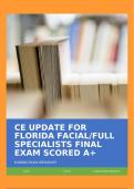 CE UPDATE FOR FLORIDA FACIAL/FULL SPECIALISTS FINAL EXAM SCORED A+