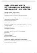 ONEH 1000 ONE HEALTH HISTORIANS EXAM QUESTIONS AND ANSWERS 100% VERIFIED