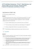 ACCT 6640 Quiz Submissions - Week 5 – Quiz Questions and Answers 100% Correct;Assurance -Western School - Chartered Professional Accountants of Canada