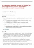 ACCT 6640 Quiz Submissions - Week 8-Quiz Questions and Answers 100% Correct;Assurance -Western School - Chartered Professional Accountants of Canada