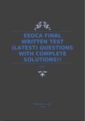 EEOCA FINAL WRITTEN TEST (LATEST) QUESTIONS WITH COMPLETE SOLUTIONS!!