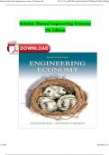 Solutions Manual for Engineering economy 7th Edition Completed ISBN:9781259253294 Newest Edition 2024 Instant Pdf Download