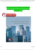 TEST BANK For Financial Markets and Institutions, 8th Edition by Anthony Saunders, Marcia Cornett, All Chapters 1 - 25 Complete Guide A+ ISBN:9781260772401 Newest Edition 2024 Instant Pdf Download