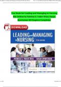 Test Bank For Leading and Managing in Nursing 8th Edition By Patricia S. Yoder-Wise; Susan Sportsman All Chapters complete ISBN:9780323792066 Newest Edition 2024 Instant Pdf Download