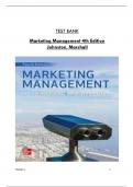 TEST BANK  Marketing Management 4th Edition  Johnston, Marshall 