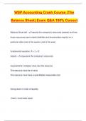 WSP Accounting Crash Course (The Balance Sheet) Exam Q&A 100% Correct