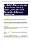 Module 1 Numeracy and Quantitative literacy Exam Questions and Complete Solutions Graded A+.