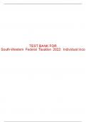 Test Bank For South-Western Federal Taxation 2022: Individual Income Taxes - 45th - 2022 All Chapters - 9780357519073