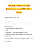 CPA REG: Contract Law Exam Questions and Answer 100% Solved | Rated A+