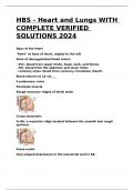 HBS - Heart and Lungs WITH COMPLETE VERIFIED SOLUTIONS 2024