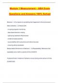 Module 1 Measurement – ABA Exam Questions and Answers 100% Solved