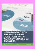 HEMATOLOGIC NGN SHERPATH EXAM QUESTIONS WITH ALREADY GRADED A+ ANSWERS!!