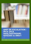 AMP DE-ESCALATION - IPCE (HCA HEALTHSTREAM) QUIZZES & ANS!!