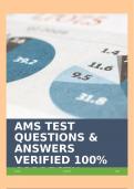 AMS TEST QUESTIONS & ANSWERS VERIFIED 100% CORRECT!!