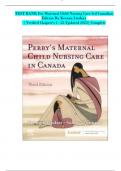 Test Bank for Maternal Child Nursing Care 3rd CANADIAN Edition Keenan Lindsay Chapter 1 - 55 Updated 2023