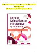 Test Bank for Nursing Delegation and Management of Patient Care 3rd Edition by Kathleen Motacki, All Chapters Covered, A+ guide.