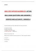 WGU C957 APPLIED ALGEBRA OA ACTUAL  REAL EXAM QUESTIONS AND ANSWERS | VERIFIED AND ACCURATE | GRADED A