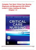 Test Bank Critical Care Nursing Diagnosis and Management 9th Edition  Linda D. Urden, Kathleen M. Stacy  All Chapter covered Updated 2024/2025 A+