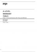 aqa A-LEVEL SOCIOLOGY Paper 3 Crime and Deviance with Theory and Methods(7192/3) Mark Scheme June 2024