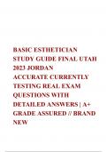 Basic Esthetician Study Guide FINAL Utah 2023 Jordan