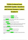 TCDHA Orofacial Exam 2024/2025 Update | Questions and Correct Answers | Latest | Graded A+