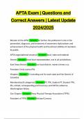 APTA Exam | Questions and Correct Answers | Latest Update 2024/2025