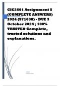 CIC2601 Assignment 5 (COMPLETE ANSWERS) 2024 (571638) - DUE 3 October 2024 ; 100% TRUSTED Complete, trusted solutions and explanations. 