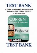 CURRENT Diagnosis and Treatment Pediatrics 24th Edition William Hay, Myron Levin, Rob Test Bank