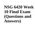 NSG6420 Quiz 1 2022 | NSG6420 QUIZ 2 | NSG 6420 QUIZ 3 (Q & A) | NSG 6420 WEEK 2 QUIZ | NSG 6420 Week 5 Midterm Exam | NSG 6420 Week 10 Final Exam & NSG6420 Adult Geriatrics Test Questions (All Answers Correct) - South University.