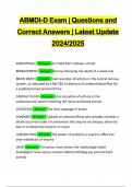 ABMDI Questions and Verified Answers | Latest Update 2024/2025 | Graded A+