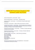  BIOS 256 Final Exam Questions And Answers Latest Top Score.