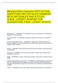 Maryland State Inspection WITH ACTUAL QUESTIONS AND DETAILED ANSWERS WITH RATIONALES AND A STUDY GUIDE | EXPERT VERIFIED FOR GUARANTEED PASS | LATEST UPDATE Administration - <<ANSWER>>The State Motor vehicle administration of the Maryland Depa