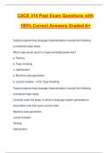 CSCE 314 Past Exam Questions with 100% Correct Answers Graded A+