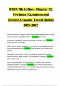 IFSTA 7th Edition - Chapter 12: Fire hose | Questions and Correct Answers | Latest Update 2024/2025