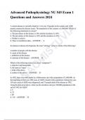 Advanced Pathophysiology NU 545 Exam 1 Questions and Answers 2024