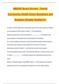 NBDHE Board Review - Dental Community Health Exam Questions and Answers Already Graded A+