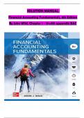 SOLUTION MANUAL For Financial Accounting Fundamentals, 8th Edition By John Wild, Verified Chapters 1 - 13, Complete Newest Version