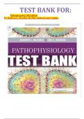 TEST BANK FOR: Pathophysiology 8th Edition By Kathryn L. Mccance Ms Phd (Author)Latest Update.